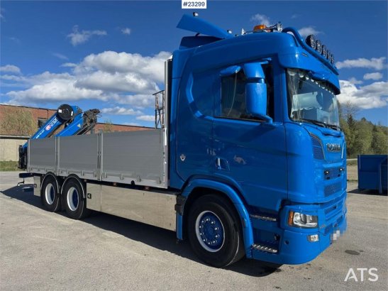 Scania R660 6x4 flatbed truck with rear-mounted 23 tonne- R660 6x4 flatbed truck with rear-mounted 23 tonne- 2025 2 Crane ...