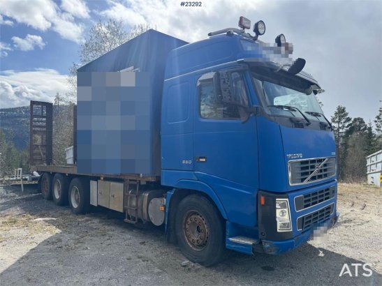 Volvo Fh16 Maskinflytt - flak med kjørebruer 590 2004 2 image 4