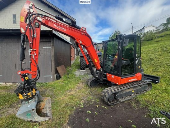 Kubota KX060-5 Beltegraver m/ 3 skuffer, rotortilt og Kly KX060-5 Beltegraver m/ 3 skuffer, rotortilt og Kly 2023 2 Crawle...