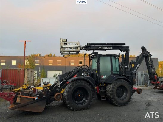 Huddig 1260B Backhoe loader with rail wheels – 3 buckets, Huddig 1260B Backhoe loader with rail wheels – 3 buckets, 2010 2...