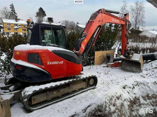 Kubota KX080-4a Crawler Excavator with Engcon tilt and gr KX080-4a Crawler Excavator with Engcon tilt and gr 2018 2 Crawle...