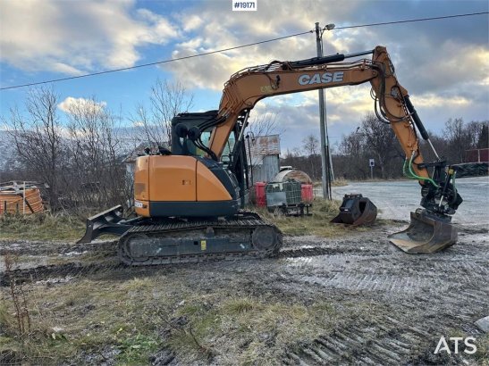 CASE CX85D SR w/ Rototilt, narrow bucket and tine bucke 427 2019 2 Crawler Excavators image 5