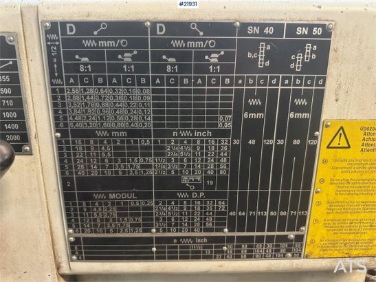 Trenchin SN 50 C Lathe with Equipment Trenchin SN 50 C Lathe with Equipment 2 image 6
