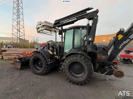 Huddig 1260B Backhoe loader with rail wheels – 3 buckets, Huddig 1260B Backhoe loader with rail wheels – 3 buckets, 2010 2...