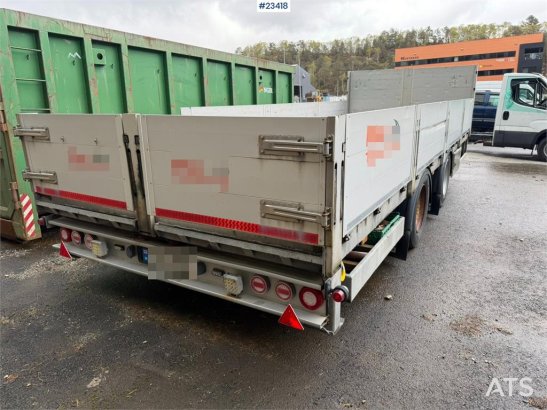 HFR 2 akslet galvanized flat trailer with folding side HFR 2 akslet galvanized flat trailer with folding side 2013 2 Flatb...