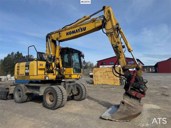 Komatsu PW160-8 Wheel Excavator with tilt and 2 buckets 915 2013 2 Wheeled Excavators image 8