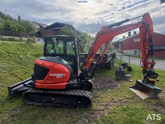 Kubota KX060-5 Beltegraver m/ 3 skuffer, rotortilt og Kly KX060-5 Beltegraver m/ 3 skuffer, rotortilt og Kly 2023 2 Crawle...