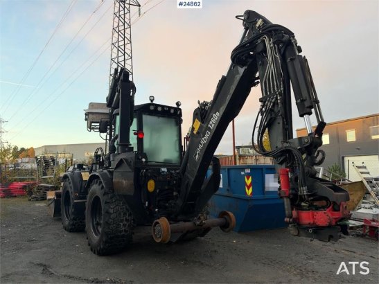 Huddig 1260B Backhoe loader with rail wheels – 3 buckets, Huddig 1260B Backhoe loader with rail wheels – 3 buckets, 2010 2...