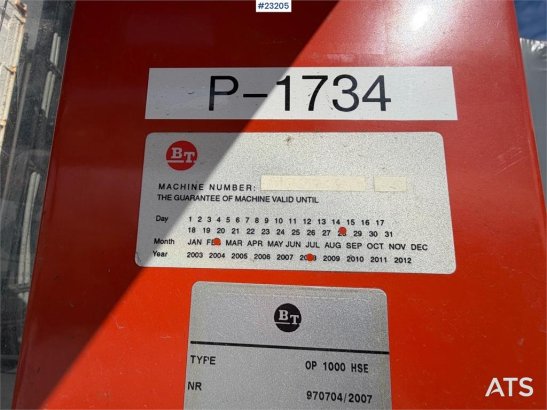 BT Plukktruck-stabletruck, charger BT Plukktruck-stabletruck, charger 2007 2 Forklift image 9