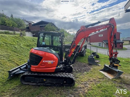 Kubota KX060-5 Beltegraver m/ 3 skuffer, rotortilt og Kly KX060-5 Beltegraver m/ 3 skuffer, rotortilt og Kly 2023 2 Crawle...