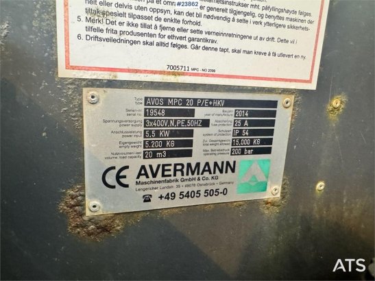 Avermann AVOS MPC20 compactor Avermann AVOS MPC20 compactor 2014 2 image 36
