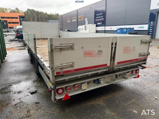 HFR 2 akslet galvanized flat trailer with folding side HFR 2 akslet galvanized flat trailer with folding side 2013 2 Flatb...