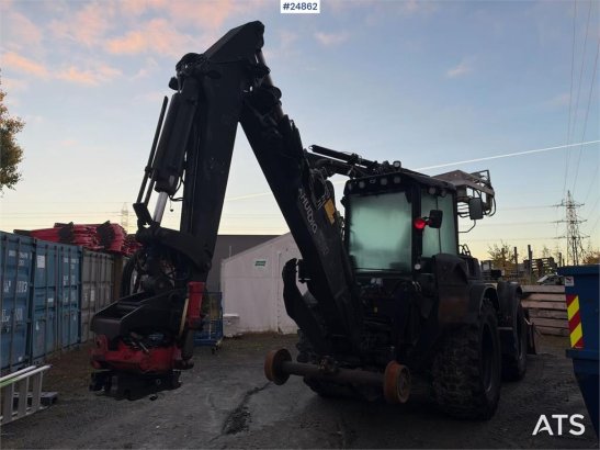 Huddig 1260B Backhoe loader with rail wheels – 3 buckets, Huddig 1260B Backhoe loader with rail wheels – 3 buckets, 2010 2...