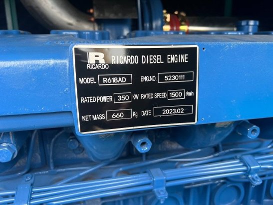 Ricardo 400KVA 320KW SILENT 3 PHASE GENERATOR 50HZ 400V NE Ricardo 400KVA 320KW SILENT 3 PHASE GENERATOR 50HZ 400V NE 2023...