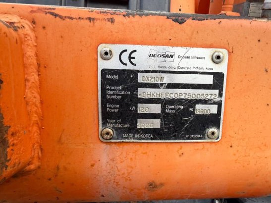 Doosan DX 210 W Doosan DX 210 W 2008 2 Wheeled Excavators image 23
