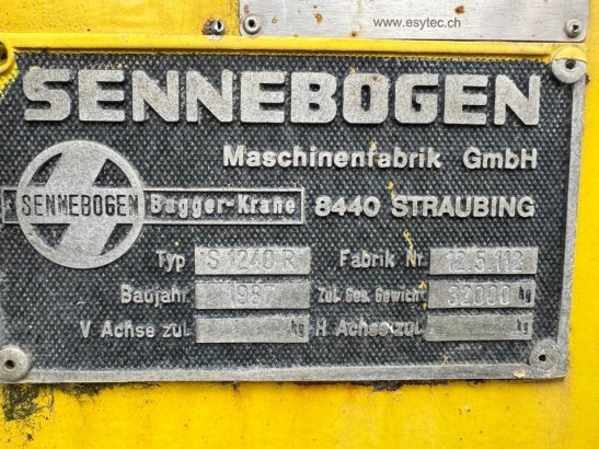 Sennebogen S 1240 R ( INCL 3 GRAPS 27M BOOM ) Sennebogen S 1240 R ( INCL 3 GRAPS 27M BOOM ) 1987 2 image 25