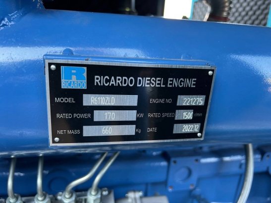 Ricardo 200kva (160KW) silent generator 3 phase 50hz 400v Ricardo 200kva (160KW) silent generator 3 phase 50hz 400v 2022 1...