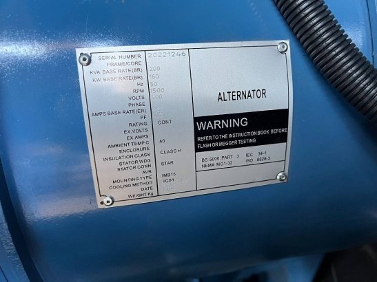 Ricardo 200KVA (160KW) SILENT GENERATOR 3 PHASE 50HZ 400V Ricardo 200KVA (160KW) SILENT GENERATOR 3 PHASE 50HZ 400V 2022 1...