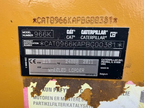 CAT 966 K 261 2011 2 Wheel Loaders image 13