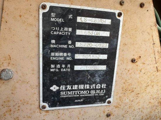 Sumitomo LS120RH 36m boom 12m jib Sumitomo LS120RH 36m boom 12m jib 1988 2 Crawler Cranes image 14