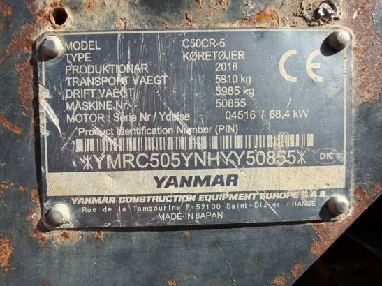 Yanmar c50cr-5 c50cr-5 2018 2 Tracked Dumpers image 14