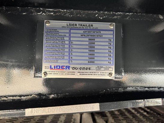 Lider ld07 86 ton 4 axel steel spring UNUSED Lider ld07 86 ton 4 axel steel spring UNUSED 2025 2 Lowloader semi-trailers i...