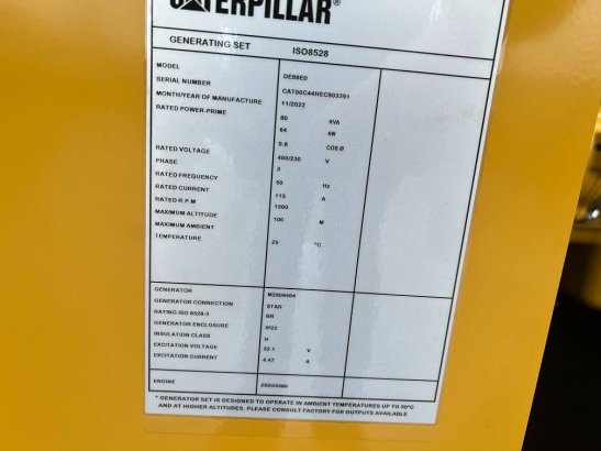 CAT DE 88 E0 (80KVA 64KW) new unused DE 88 E0 (80KVA 64KW) new unused 2022 2 Generators image 37
