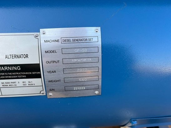 Ricardo 50kva (40kw) generator 3 phase 50hz 400v unused Ricardo 50kva (40kw) generator 3 phase 50hz 400v unused 2022 2 Gen...