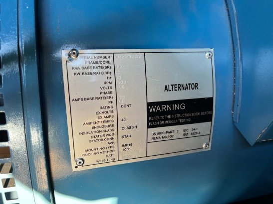 Ricardo 100KVA (80KW) SILENT GENERATOR 3 PHASE 50HZ 400V Ricardo 100KVA (80KW) SILENT GENERATOR 3 PHASE 50HZ 400V 2022 1 G...