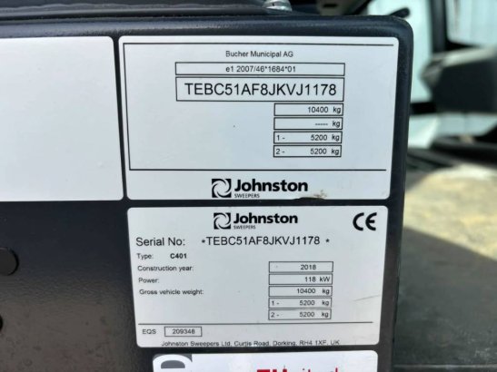 Johnston CX401 - 80 km/h - Sweeper Johnston CX401 - 80 km/h - Sweeper 2018 2 image 25