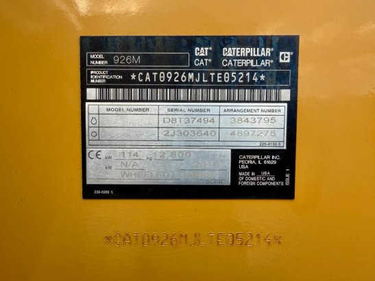 CAT 926M - 990 HOURS - FORKS - 3rd VALVE 926M - 990 HOURS - FORKS - 3rd VALVE 2018 2 image 15