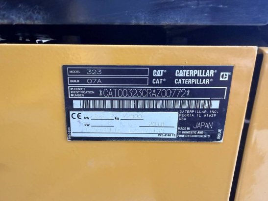 CAT 323 07A 36 2018 2 Crawler Excavators image 7