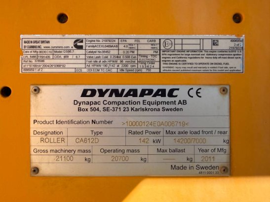Dynapac CA612D CA612D 2011 2 image 7