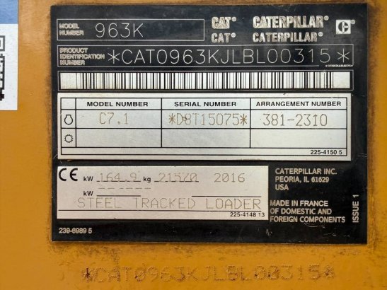 CAT 963K 1232 2016 2 image 8