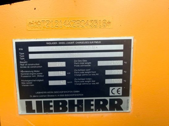 Liebherr L550 Xpower L550 Xpower 2016 2 Wheel Loaders image 9