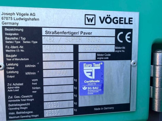 Vögele SUPER 1800-3i Vögele SUPER 1800-3i 2019 2 Asphalt pavers image 9