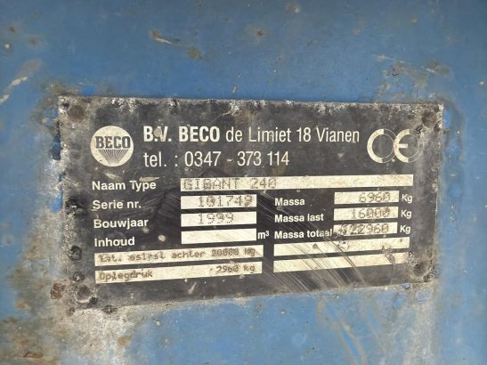 Beco Gigant 240 Beco Gigant 240 1999 2 Dump trailers image 12