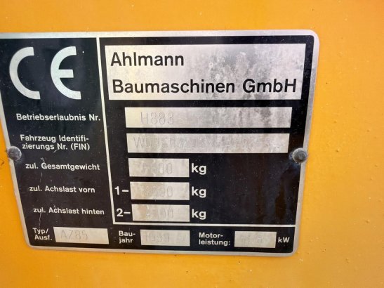 Ahlmann 85 Ahlmann 85 1999 2 Wheel Loaders image 15