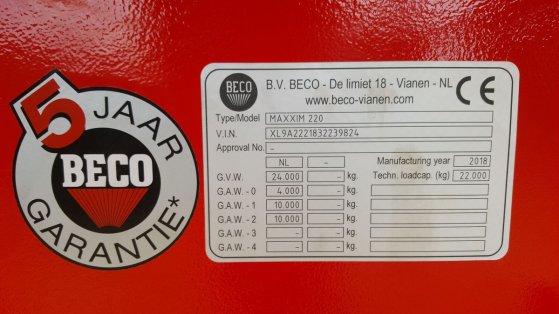 Beco Maxxim 220 Beco Maxxim 220 1 Dump trailers image 9