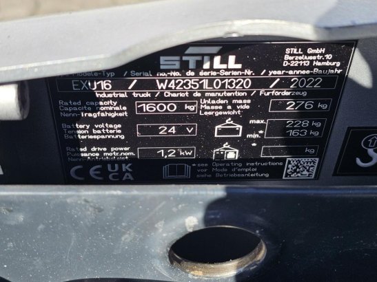 Still EXU16 EXU16 2022 2 Pallet trucks image 10