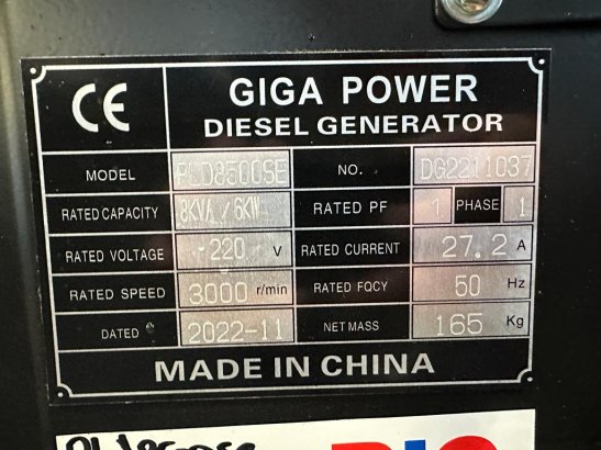 Giga power PLD8500SE 8KVA silent set Giga power PLD8500SE 8KVA silent set 2022 1 Generators image 22