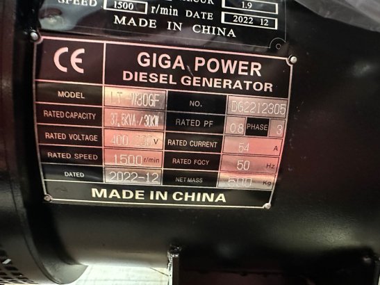 Giga power LT-W30GF 37.5 KVA Open generator Giga power LT-W30GF 37.5 KVA Open generator 2022 2 Generators image 14