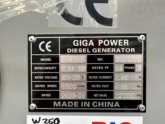 Giga power Giga power 312.5 kVa silent generator set - LT-W250GF Giga power Giga power 312.5 kVa silent generator set - LT...