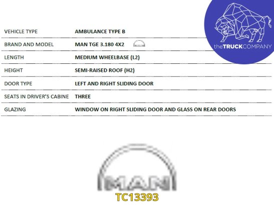 MAN TGE 3.180 AMBULANCE TGE 3.180 2025 1 image 10