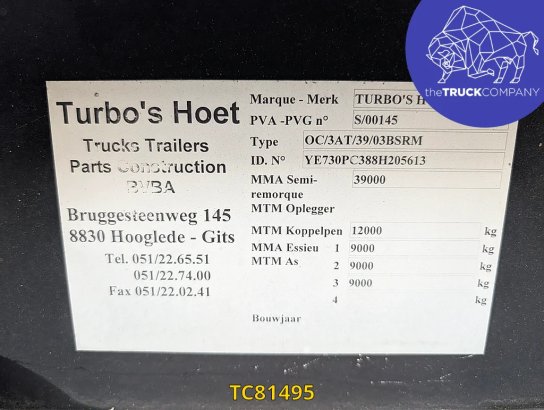 Turbos Hoet Tank chassis Gooseneck Container Transport TURBOS HOET Tank chassis Gooseneck 2009 2 image 23